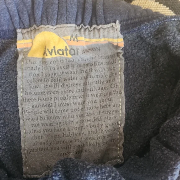 Aviator Nation  Blue Sweatpants with Rainbow Stripe - Picture 2 of 4